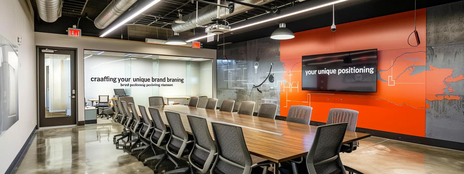 an engaging office space featuring a sleek conference table surrounded by modern chairs, with the inspiring words an engaging office space featuring a sleek conference table surrounded by modern chairs, with the inspiring words