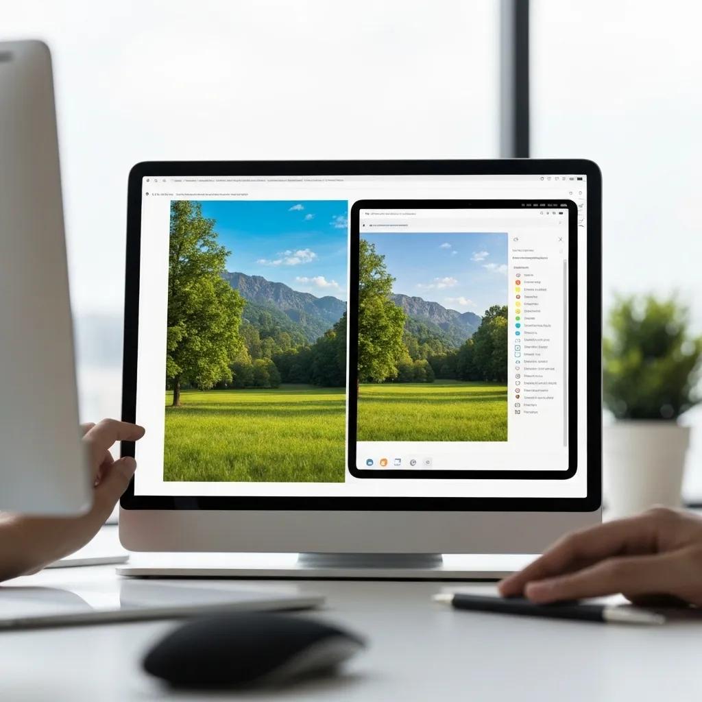 Comparison of optimized and unoptimized images on a digital device, showcasing image optimization benefits